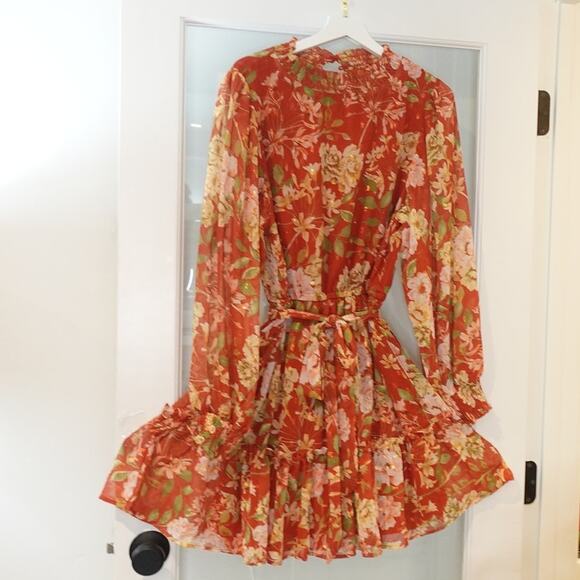 Flying Tomato Rust Orange Fall Colors Short Dress - Picture 5 of 10